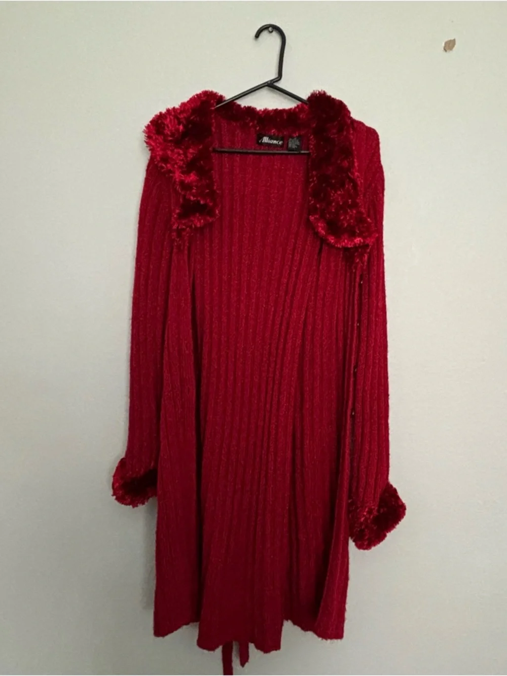 Alliance Deep Red Open Ribbed Cardigan - Picture 1 of 3